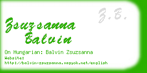 zsuzsanna balvin business card